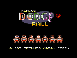 Dodge Ball title screen for Super Famicom